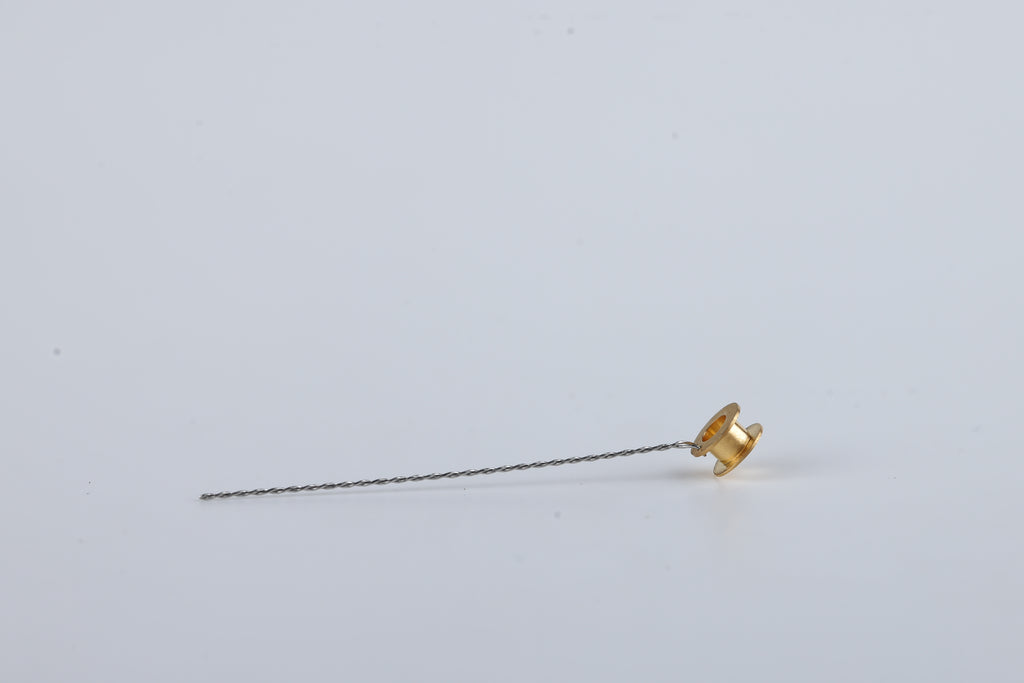 Gold Vent Tube type Collar Button With Wire