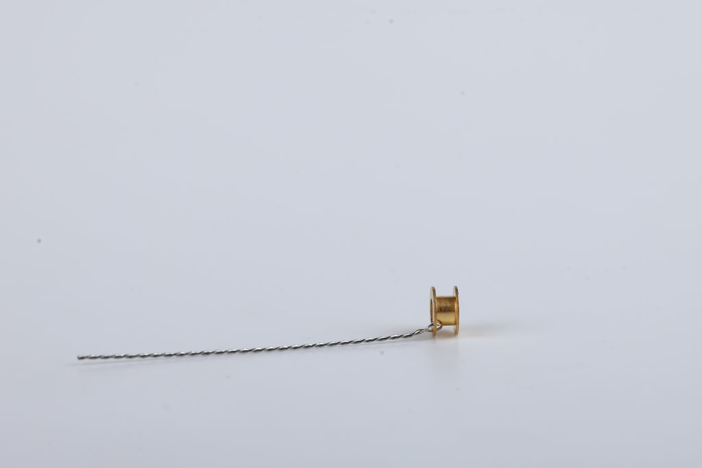 Gold Vent Tube type Collar Button With Wire