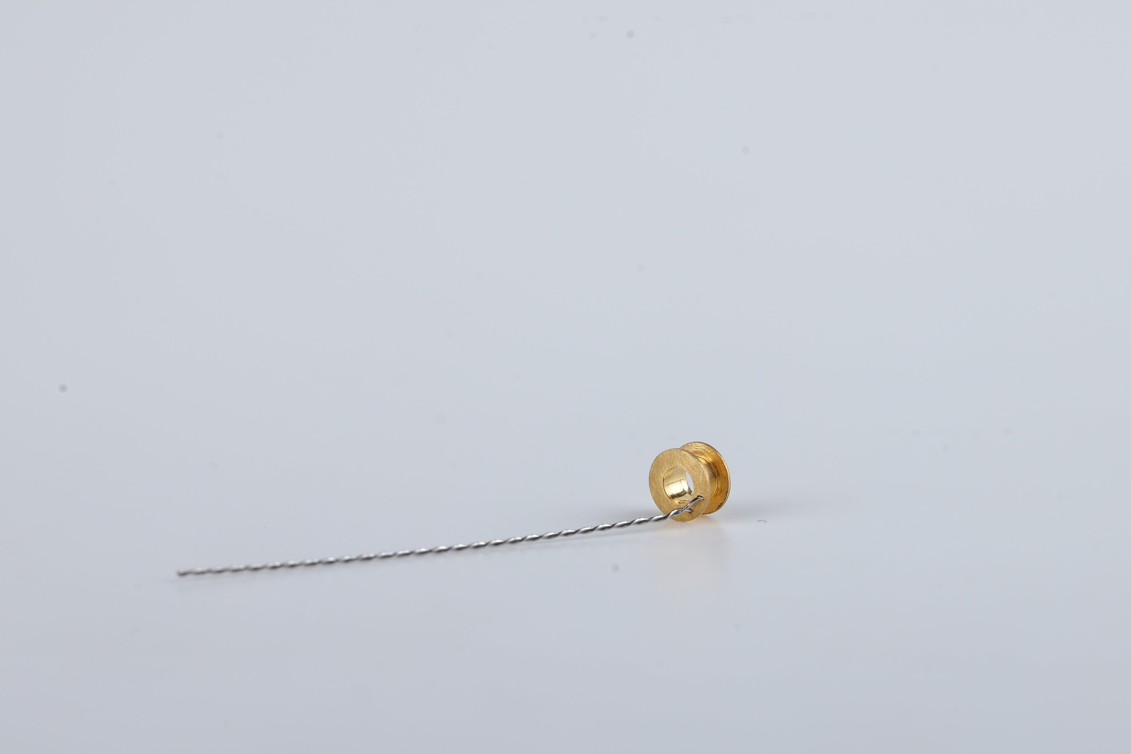 Gold Vent Tube type Collar Button With Wire